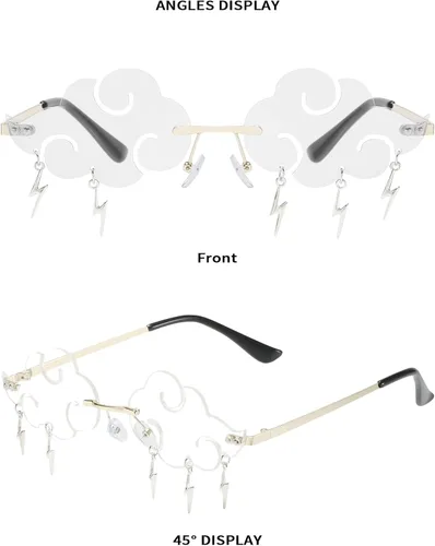Vista 8 de Dollger Gafas de sol sin montura para mujer, retro, coloridas, para Halloween, rave, de los años 90, lindas gafas de sol divertidas para fiesta