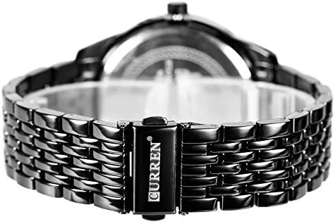 Vista 7 de CURREN Relojes para hombre, de acero inoxidable, analógico, de cuarzo, a la moda, para hombre