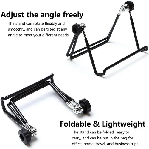 Vista 3 de VOVIGGOL Soporte ajustable para tableta, soporte plegable antideslizante para tabletas de 9 a 12.9 pulgadas, iPad, Samsung y Kindle Fire, soportes