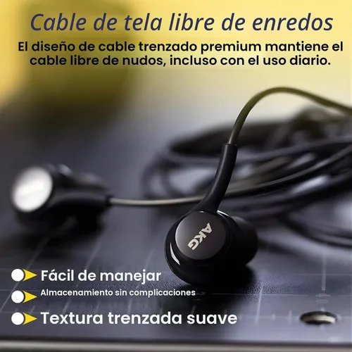 Vista 4 de Auriculares estéreo Samsung de 3.5mm compatibles con Samsung Galaxy S10 S10e S9 S8 Plus A31 A71 Auriculares con cable - con micrófono y botones