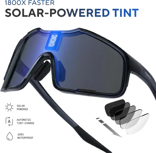 Vista 6 de CHAMELO Falcon Smart Sports Sunglasses with Instant Automatic Tint Adjustment, Solar-Powered, IP68 Waterproof