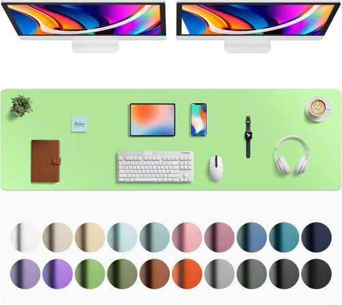Vista 271 de Aothia - Protector de escritorio de cuero sintético grande, base antideslizante para mouse y superficie para escribir, impermeable, fácil de Agua