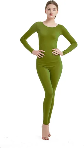 Vista 7 de Full Bodysuit Mono de una pieza para mujer de manga larga, de lycra, estilo zentai Negro