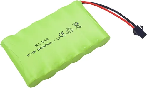 Vista 6 de 2 pilas recargables AA de 7.2 V 2800 mAh con enchufe SM-2P y 2 cables de carga USB para Huina 1550 550 Excavadora de control remoto, camión