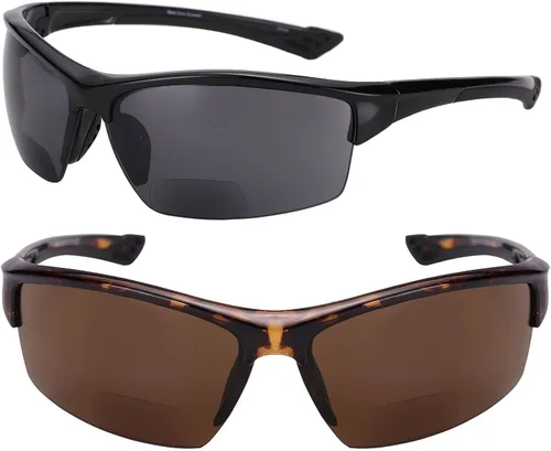 Vista 11 de Mass Vision "The Skillful" - 2 pares de lentes de sol bifocales polarizados unisex ligeros Open Road Azul