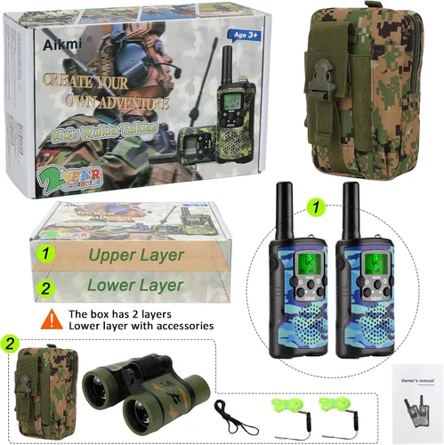 Vista 6 de Walkie Talkies para niños, juguetes para niños de 5 años en adelante, juguetes al aire libre, radio de 2 vías, 22 canales, 3 millas de alcance