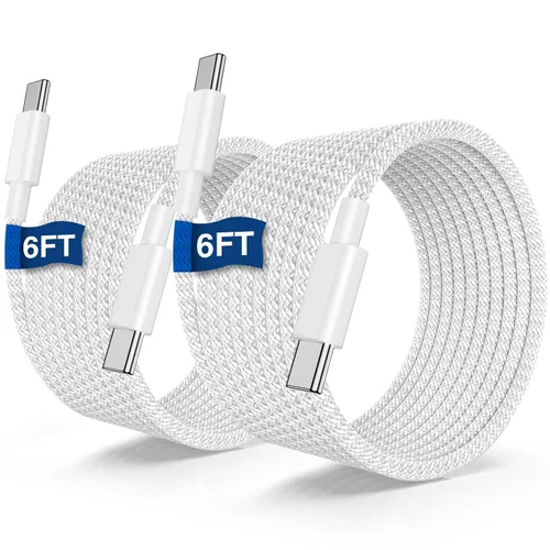 Vista 10 de Cable de carga rápida USB C a C de 10 pies, 60 W de carga rápida tipo C a C, cable de carga para Apple iPhone Duo/18 Pro 17 Pro Max/17 Air/16 Pro/15
