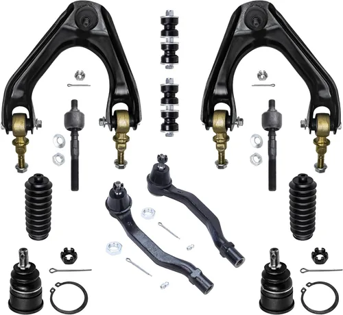 Vista 121 de Detroit Axle – 12 brazos de control superiores e inferiores delanteros con rótulas, barras de unión exteriores e interiores con topes, barras