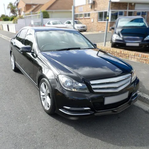 Vista 2 de Spec-D Tuning Alerón divisor de parachoques delantero negro mate, 3 piezas, compatible con Mercedes Benz W204 2012-2014