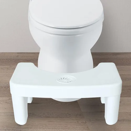 Vista 5 de Taburete de inodoro en cuclillas, taburete de inodoro antideslizante de 7 pulgadas de altura con caja de aromaterapia, conveniente y compacto, ideal