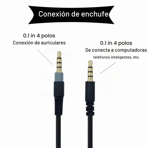Vista 3 de Cable de audio de repuesto para auriculares Hyperx Cloud Alpha Gaming