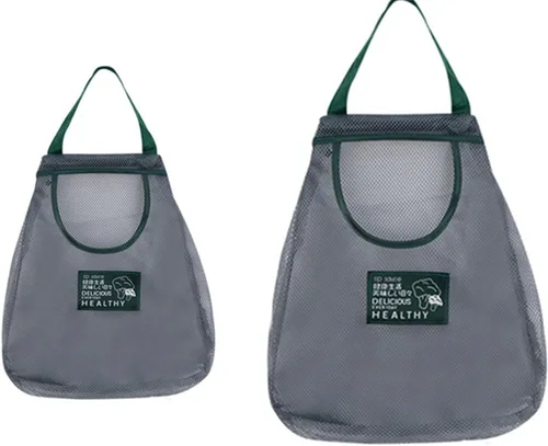 Vista 7 de Bolsas de comestibles reutilizables para verduras, frutas, soporte para mostrador de espacio, bolsa de almacenamiento de red para cebolla, papa