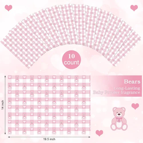 Vista 2 de Gersoniel 10 hojas de forros de cajones para aparadores, forros de cajones perfumados, papel perfumado no adhesivo para estantes fragantes del hogar