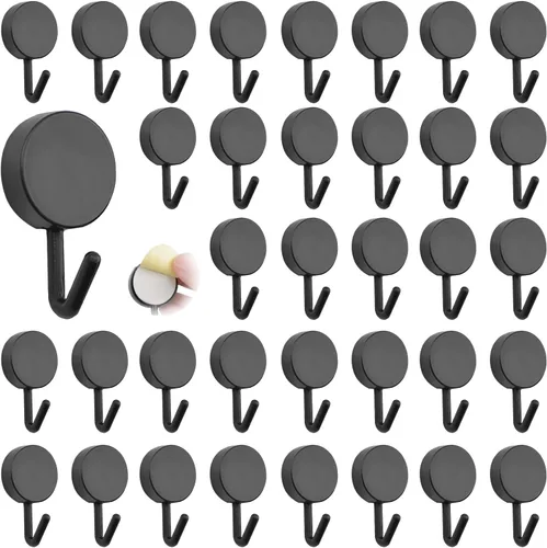 Vista 9 de MOROBOR Ganchos autoadhesivos, 20 ganchos de plástico resistentes para llaves de pared, soportes para calcetines para el hogar, cocina, baño, Blanco