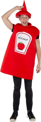 Vista 2 de Dress-Up-America - Disfraz de botella de ketchup Tomate Ketchup Unisex Dress Up Tallas para niños y adultos (adulto)
