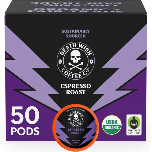 Vista 33 de Death Wish Coffee Cápsulas de tostado medio de una sola porción – El café más fuerte del mundo – Mezcla más ligera de granos arábica audaz y Robusta