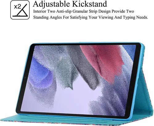 Vista 5 de REASUN Funda para Galaxy Tab A7 Lite de 8.7 pulgadas 2021, cubierta de piel sintética con ranuras para tarjetas, soporte multiángulo, funda