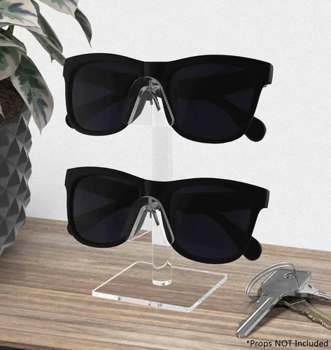 Vista 3 de Marketing Holders Paquete de 2 soportes para gafas, soporte organizador de encimera, con capacidad para 2 pares de lentes de sol o anteojos