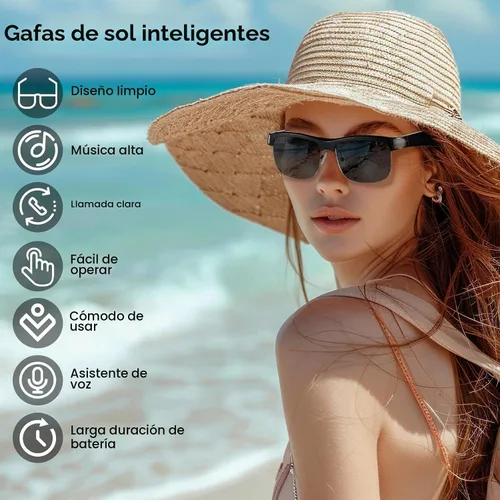 Vista 2 de Smart Glasses, Bluetooth Sunglasses for Women Men, Open Mic&Speakers, Voice Assistant, UV Protection