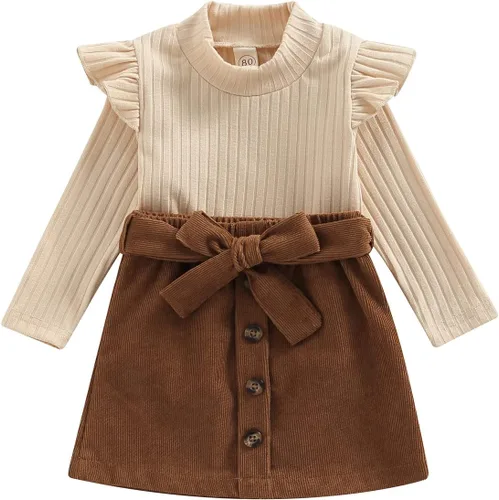 Vista 6 de Conjunto de 2 piezas de falda bonita para bebé niña pequeña para otoño e invierno