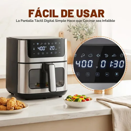 Vista 4 de Air Fryer 6.34 QT, Airfryer with Viewing Window and 8 Presets