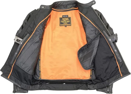 Vista 4 de Milwaukee Leather ML2083 - Chaqueta de cuero reflectante con ventilación para hombre