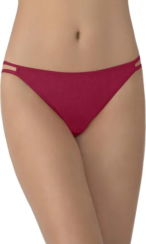 Vista 129 de Vanity Fair Bragas de bikini con tira para mujer, Illumination, con elástico sedoso y ribete de satén Paquete de 3 Negro (Midnight Black)