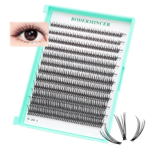 Vista 18 de Bodermincer 7D/10D/20D/30D/40D/50D/60D/80D/100D Rizo D, 240 unidades, extensiones de pestañas postizas, individuales y en racimo, pestañas falsas