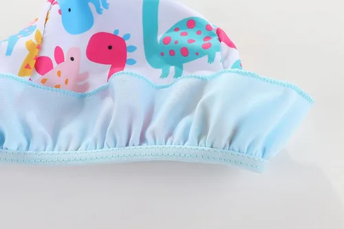 Vista 3 de Amberetech Traje de baño de una pieza para niñas con volantes, sin mangas, bikini para la playa