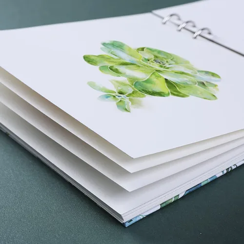Vista 7 de Cuaderno de bocetos de acuarela – Cuaderno de bocetos de papel de acuarela prensa en frío 7.7 x 7.7 pulgadas, 20 hojas, papel pesado de 140