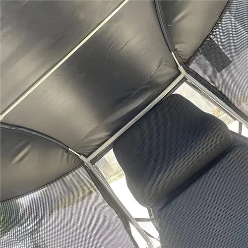 Vista 7 de Toldo para silla de ruedas eléctrica, toldo ajustable para silla de ruedas, cubierta de lluvia, gasa lateral, transpirable, resistente a los rayos