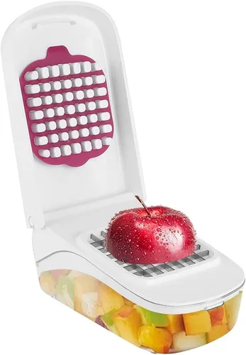 Vista 3 de Picador de alimentos, picador manual de verduras de mano, cortador de verduras rebanador de verduras sin esfuerzo para restricción