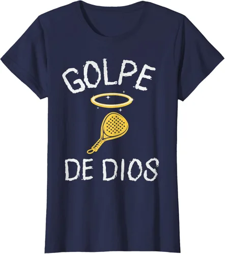 Vista 34 de Golpe De Dios Padel Player Sport in Spanish En Espanol Men's T-Shirt