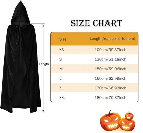 Vista 5 de Century Star - Capa de terciopelo con capucha para mujer, de longitud completa, unisex, capa de Halloween, Navidad, capa de fiesta