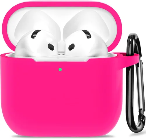 Vista 11 de Funda para AirPods 4, funda de silicona compatible con Apple AirPods de 4ª generación, color rojo