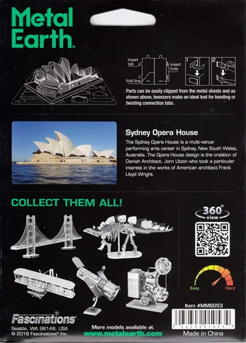 Vista 7 de Fascinations Metal Earth Sydney Opera House Building 3D Kit de modelo de metal