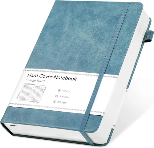 Vista 23 de CAGIE Cuaderno de cuadrícula de cuadrícula con puntos y balas, color negro A5