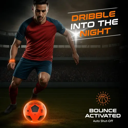 Vista 3 de Balón de fútbol iluminado, regalos de fútbol para niños y niñas de 8 a 15 años de edad, que brilla en la oscuridad, talla 5 Ideas geniales