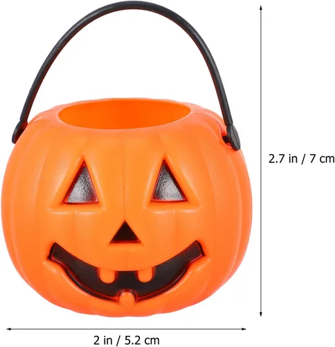 Vista 7 de Toyvian Cubo de mano de Halloween calabaza titular dulce cesta de dulces de Halloween cubo truco o trato cubo portátil caramelo calabaza fantasma