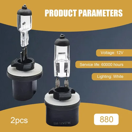 Vista 2 de gunhunt 2 bombillas halógenas para automóvil 880-27W, lámpara de cuarzo de 12V, haz ultra brillante, luz antiniebla de haz bajo/alto de repuesto