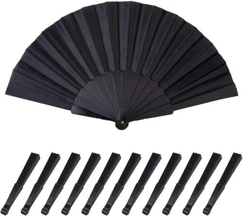 Vista 15 de HUNANBANG 4 abanicos de mano plegables de bambú oriental, solo para adultos, regalo de boda, recuerdos de fiesta, decoración de bricolaje