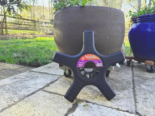 Vista 2 de Bosmere Organizador para plantas de 12 pulgadas, soporte rodante para plantas con ruedas de bloqueo, capacidad de 350 libras, organizador duradero