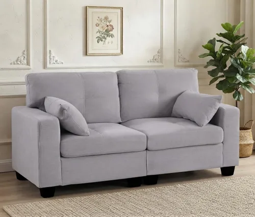 Vista 12 de Sofá otomano con almacenamiento, color gris oscuro, tapizado de terciopelo, otomano cuadrado grande como tumbona para completar sofás seccionales