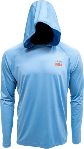Vista 9 de BUBBA Ultimate Performance Lifestyle Pullover with Hood - UPF 50+ UV Sun Protection - Moisture Wicking - Fishing, Hiking Azul Carolina