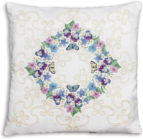 Vista 3 de Janlynn Bordado floral en forma de triángulo, multicolor
