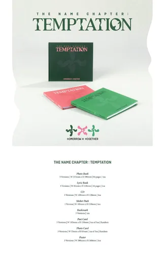 Vista 2 de T'omorrow X T'ogether TXT The Name Chapter Temptation Album Nightmare Ver.