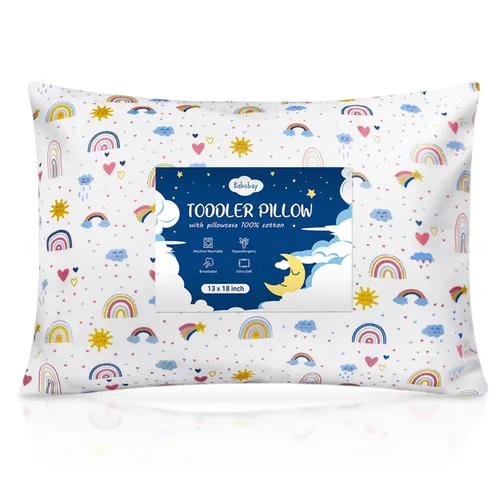 Vista 16 de Babebay Almohada para niños pequeños, almohadas de 13 x 18 pulgadas para dormir, lavable a máquina, con funda de almohada de algodón suave, 1 paquete