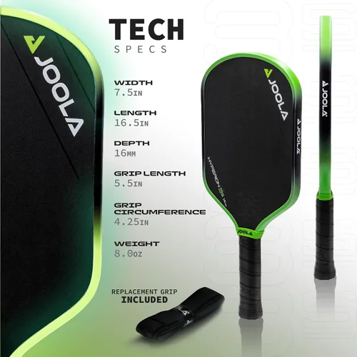 Vista 2 de JOOLA 3S Pickleball Paddles – Raw Carbon Fiber Surface for Power & Spin, Elongated, Wide Body & Aero Curve Designs – UPA-A Certified