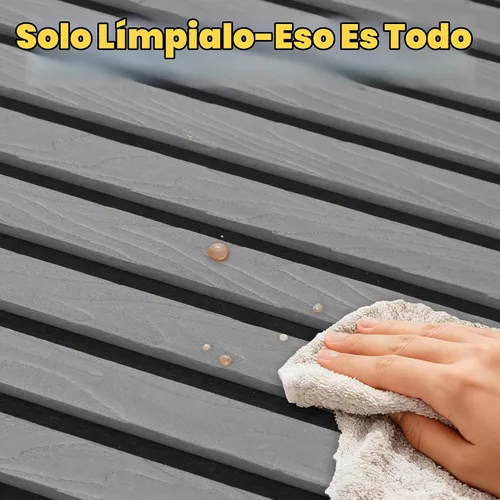 Vista 5 de Paneles de pared de listones de madera acústica para despegar y pegar, paneles insonorizados de grano de madera 3D de 23 x 23 pulgadas, paquete