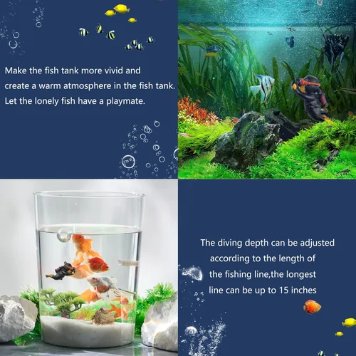 Vista 2 de onesimcr Decoraciones flotantes para peceras, decoraciones de acuario, encantadoras decoraciones de pecera, dispositivo flotante, accesorios